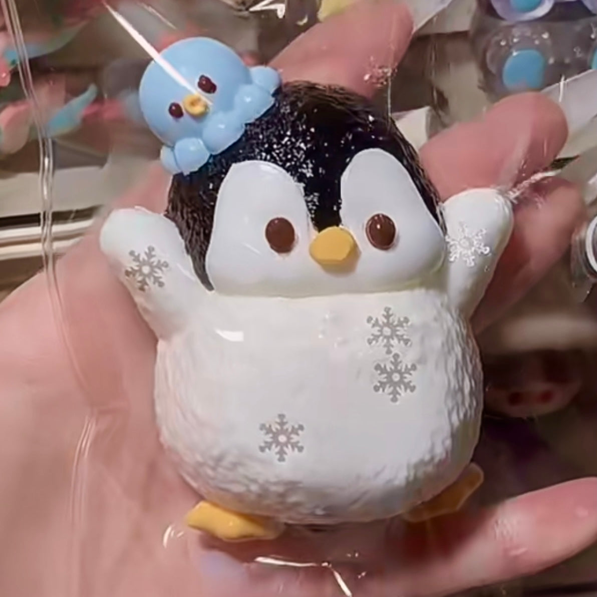 Clay-like texture little penguin and his friend taba squishy toy