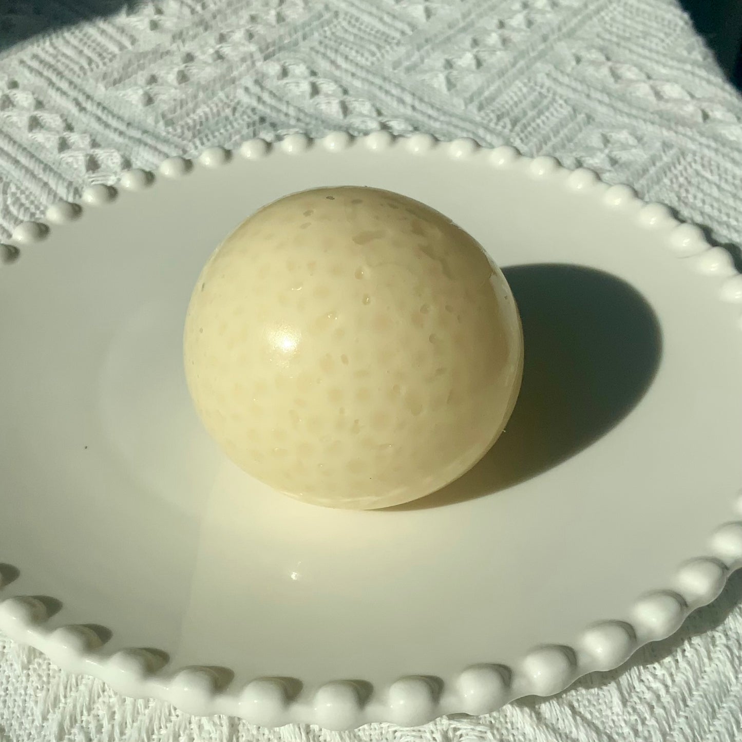 Soft Glutinous White Rice Porridge Stress Ball Toy (6cm ball skin) - Charming Cheese