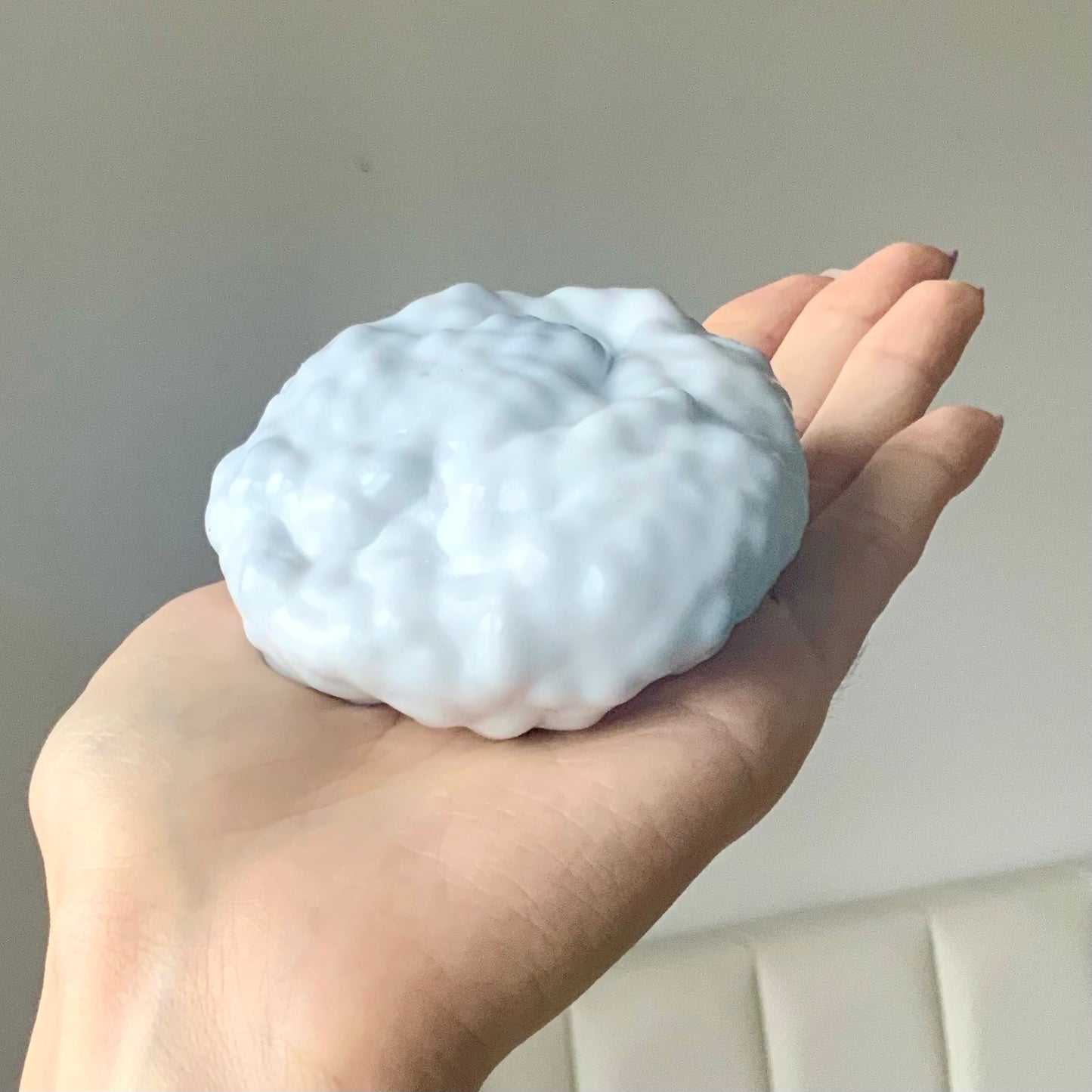 White Thin-Skin Handmade Stretching Stress Ball Squishy Toy - Charming Cheese