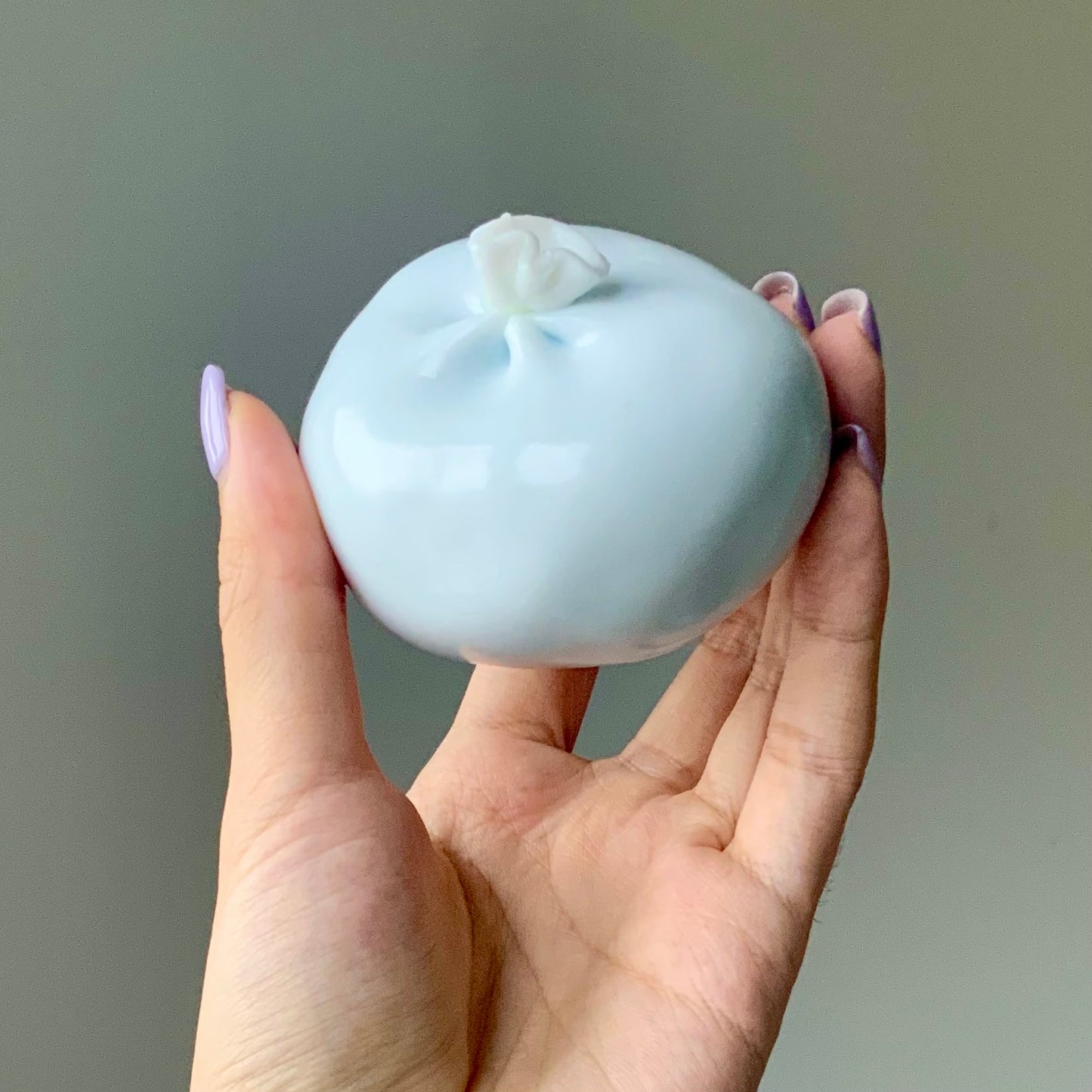 Handmade white thin-skin blue/ pink sand stress ball fidget zip-tie style - Charming Cheese