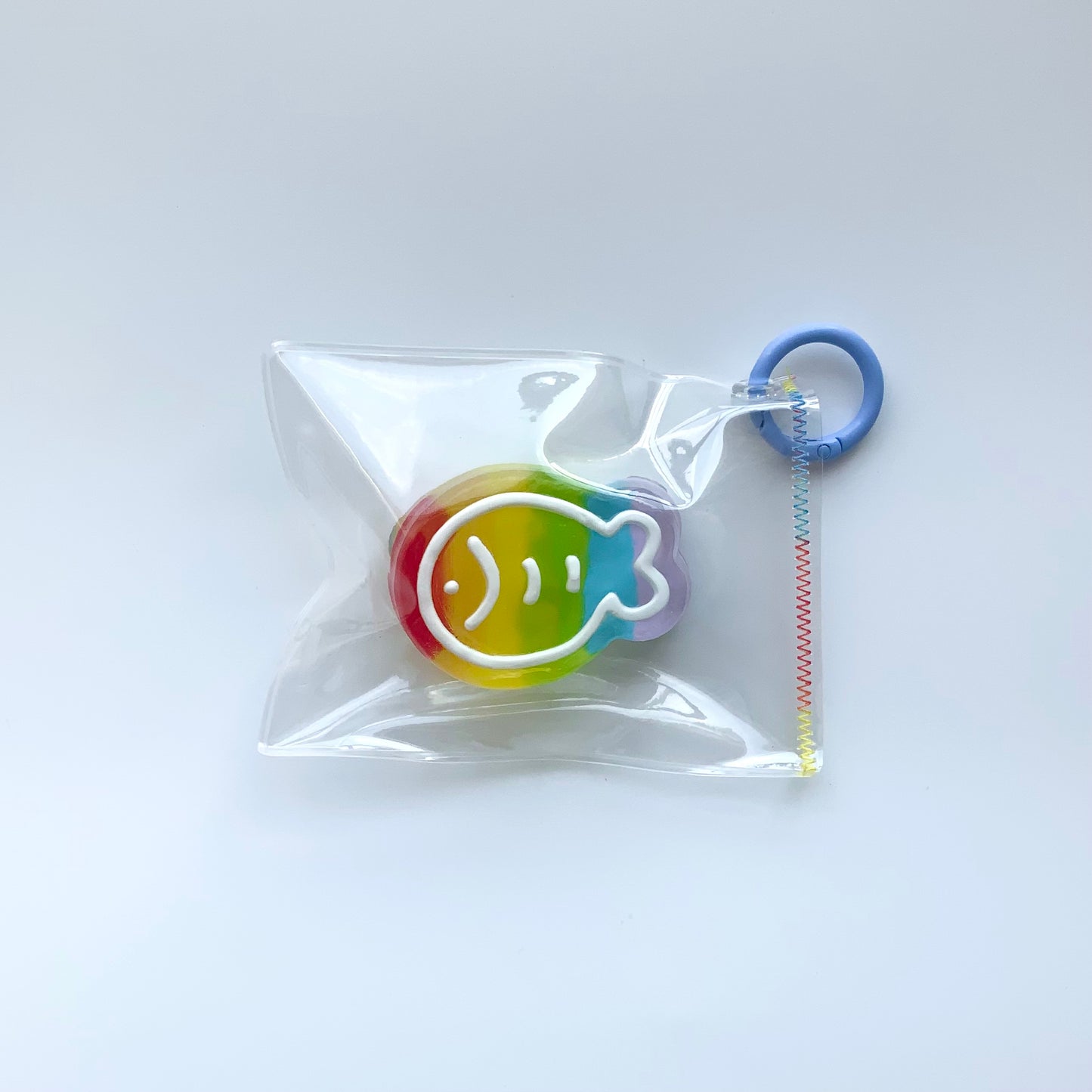 Rainbow Transparent Little Fish Taba Squishy Toy Pendant