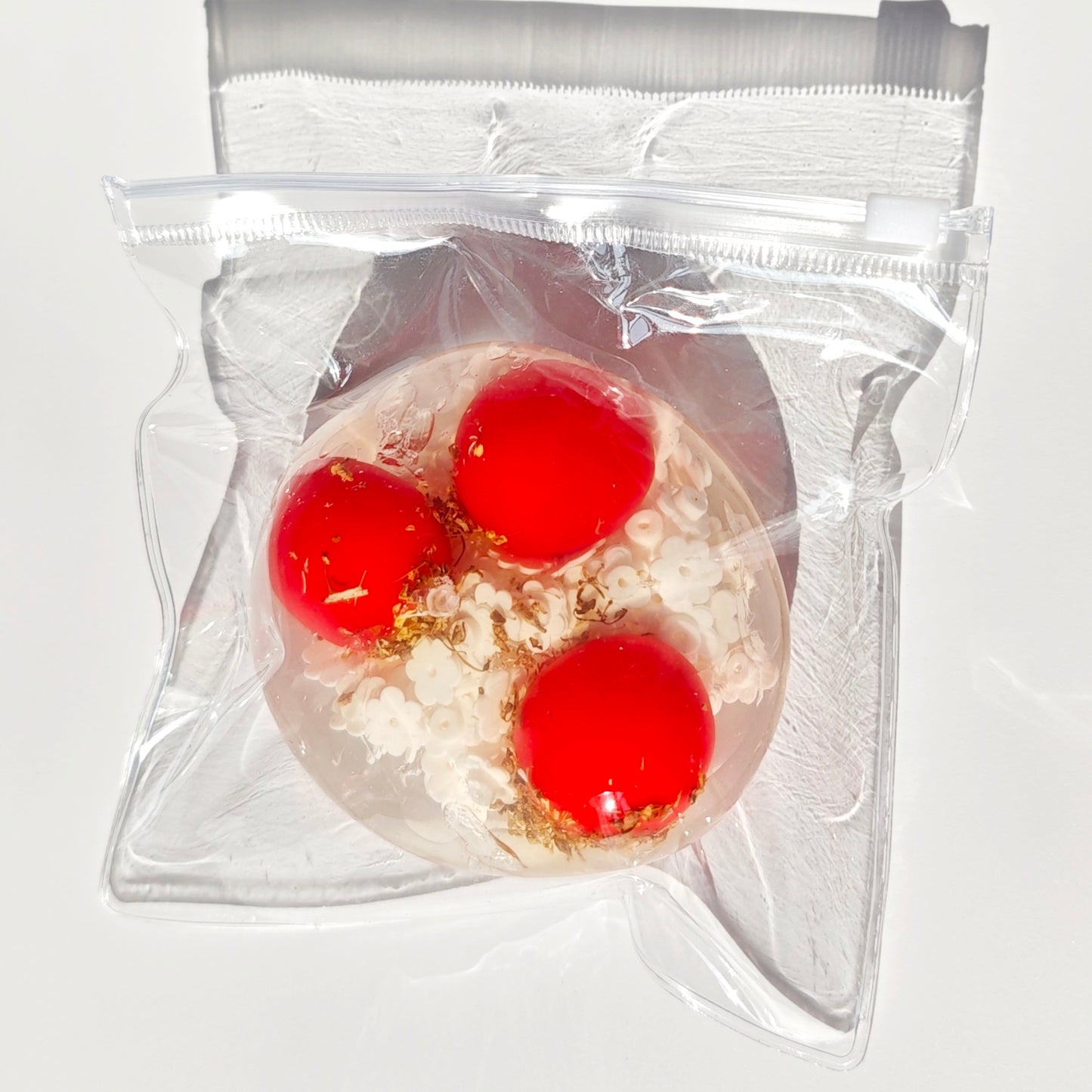 Crispy Shell Red Sugar Snowflake Stress Relief Handmade Ball