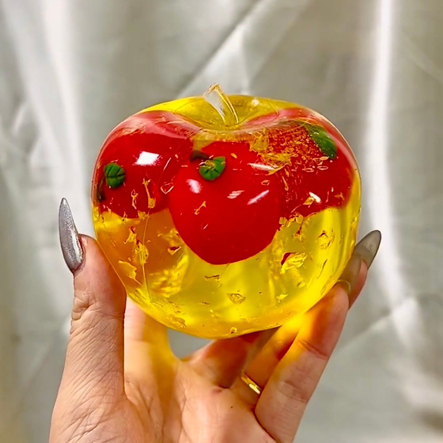 Formable red / golden creamy texture big apple 🍎 stress ball - Charming Cheese