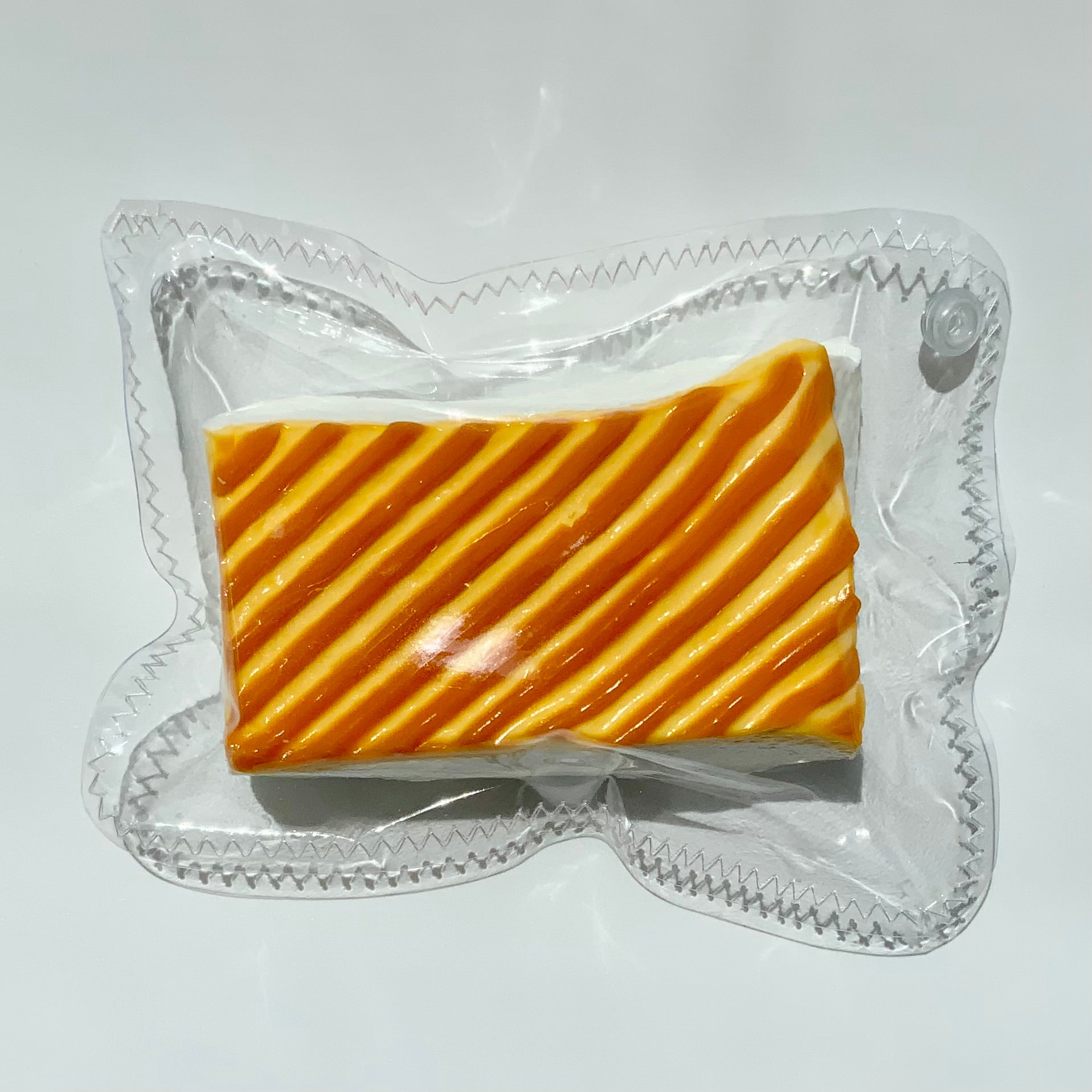 Water-like texture bursting food series toast cake taba squishy toy - Charming Cheese