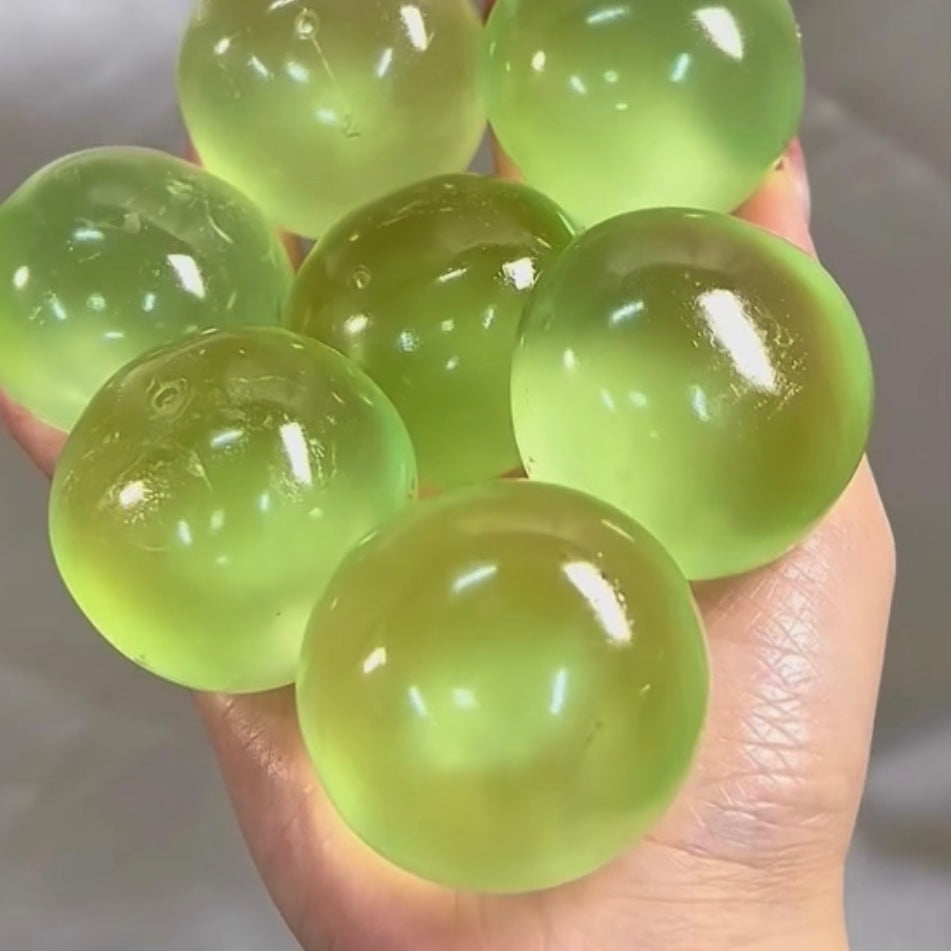 Green Grape / Ocean Blue Coconut Oil Malleable Handmade Stress Ball