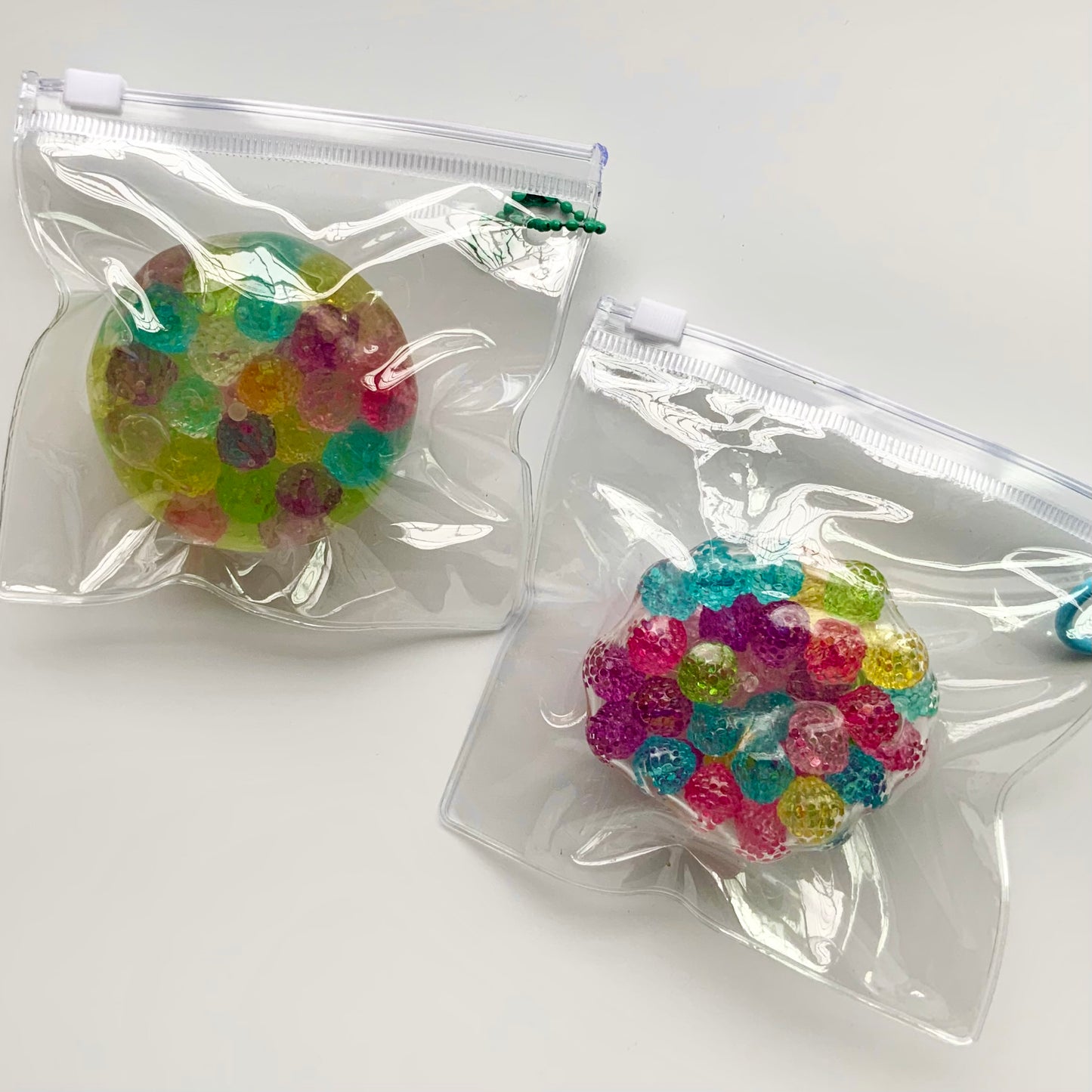 Handmade Rainbow-Colored Noisy Slime Stress Ball Fidget Toy - Charming Cheese