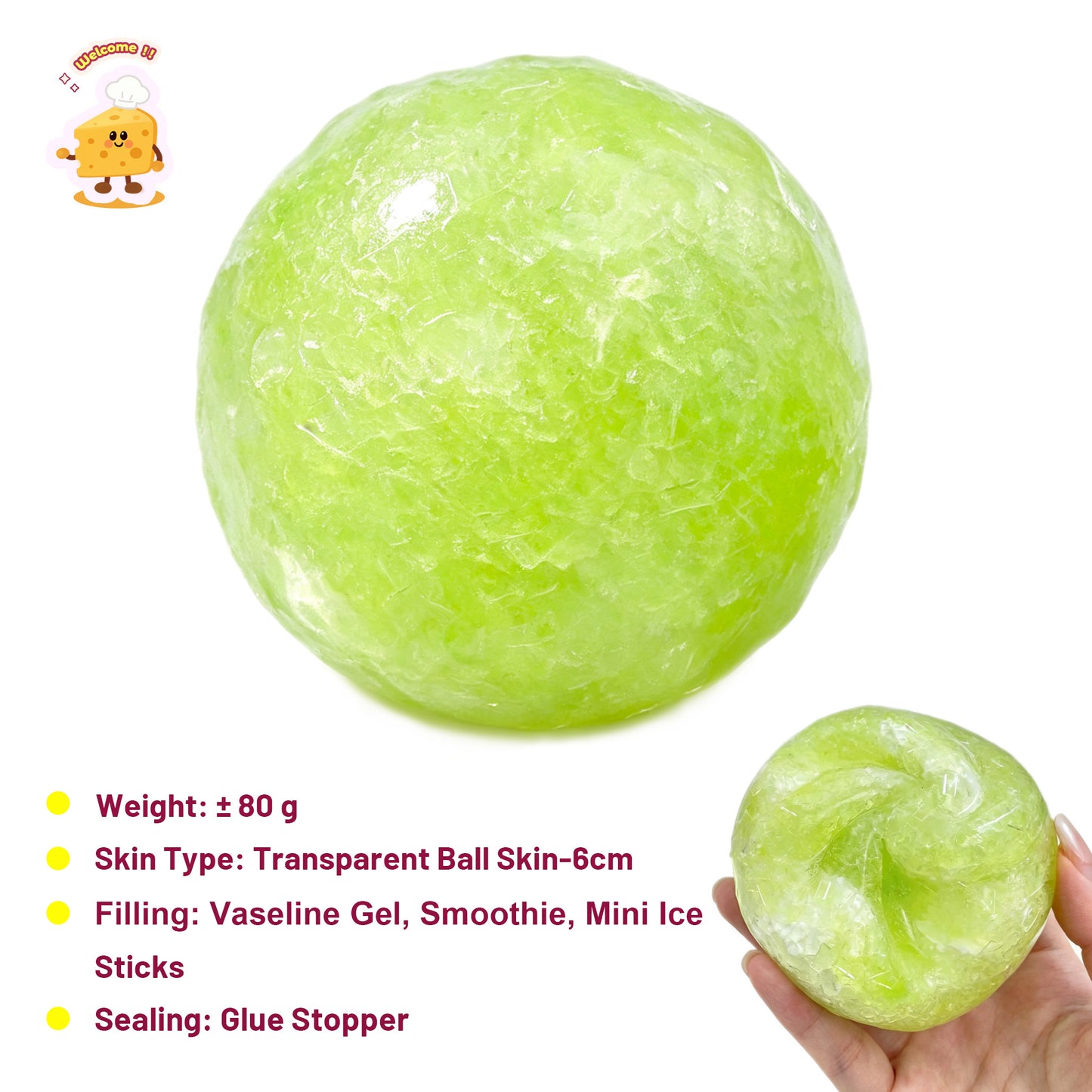 Yogurt Green Grapes Smoothie Vaseline Ice Slush Stress Ball Toy