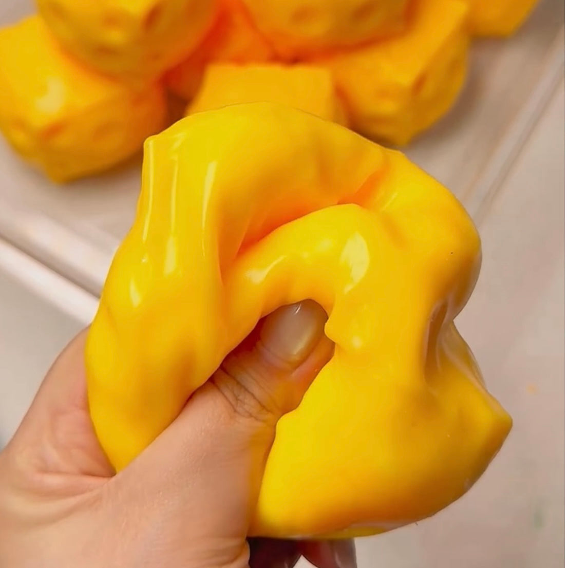 Crunchy Savory Cheese Cube Stress Ball Fidget Toy (6cm)