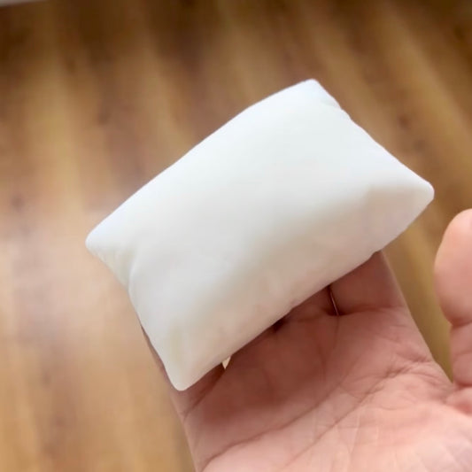 Flocked white pillow taba squishy toy (130g) - Charming Cheese