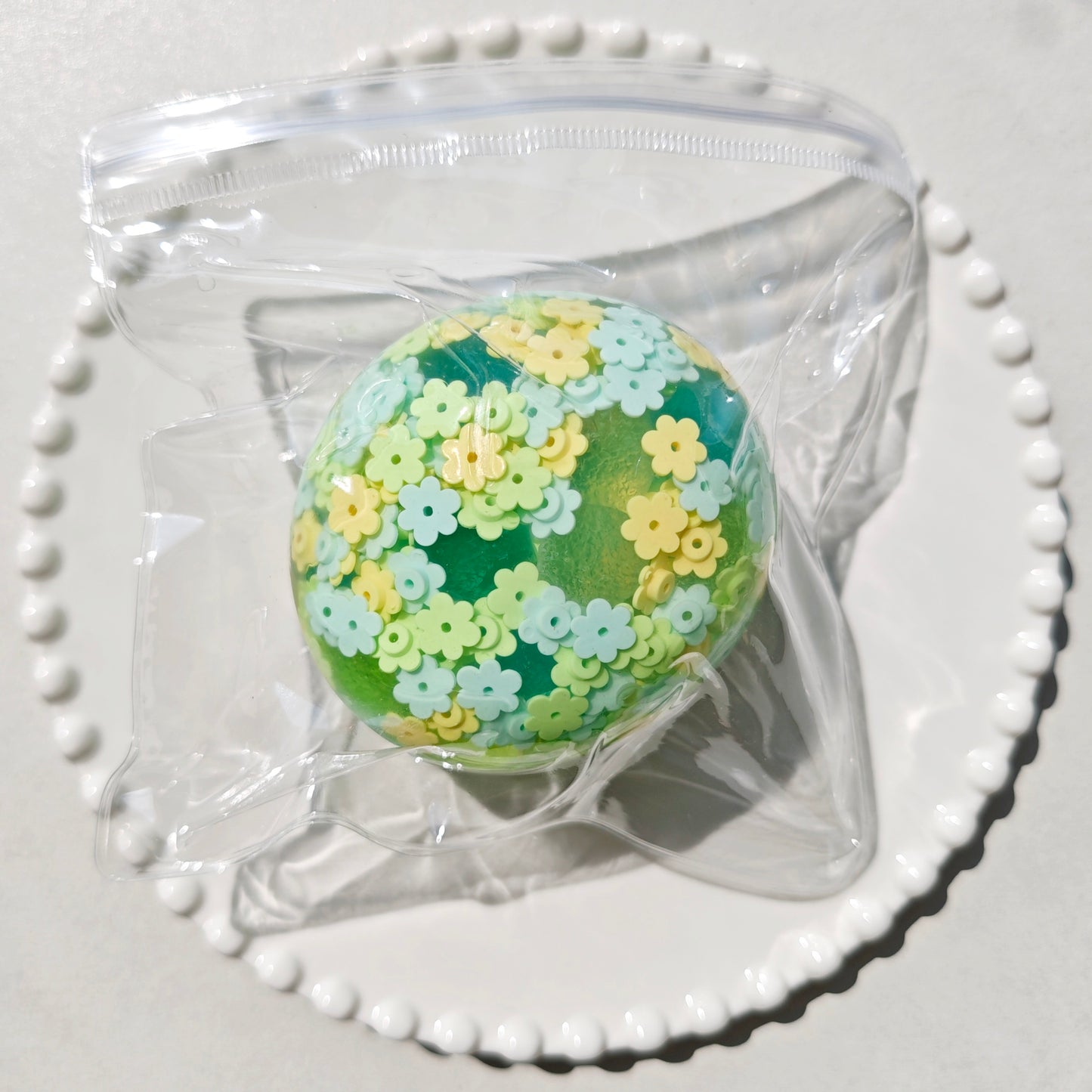 Mint Melon Flower Sugar Ball Handmade Stress Ball