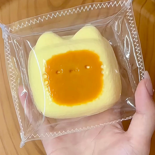 Water-like Texture Bursting Cute Grilled Kitty Taba Squishy Toy