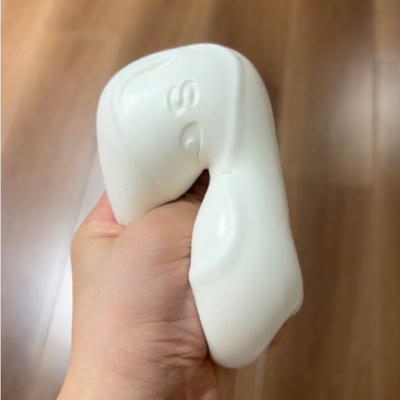 Flocked super soft white soap taba squishy toy