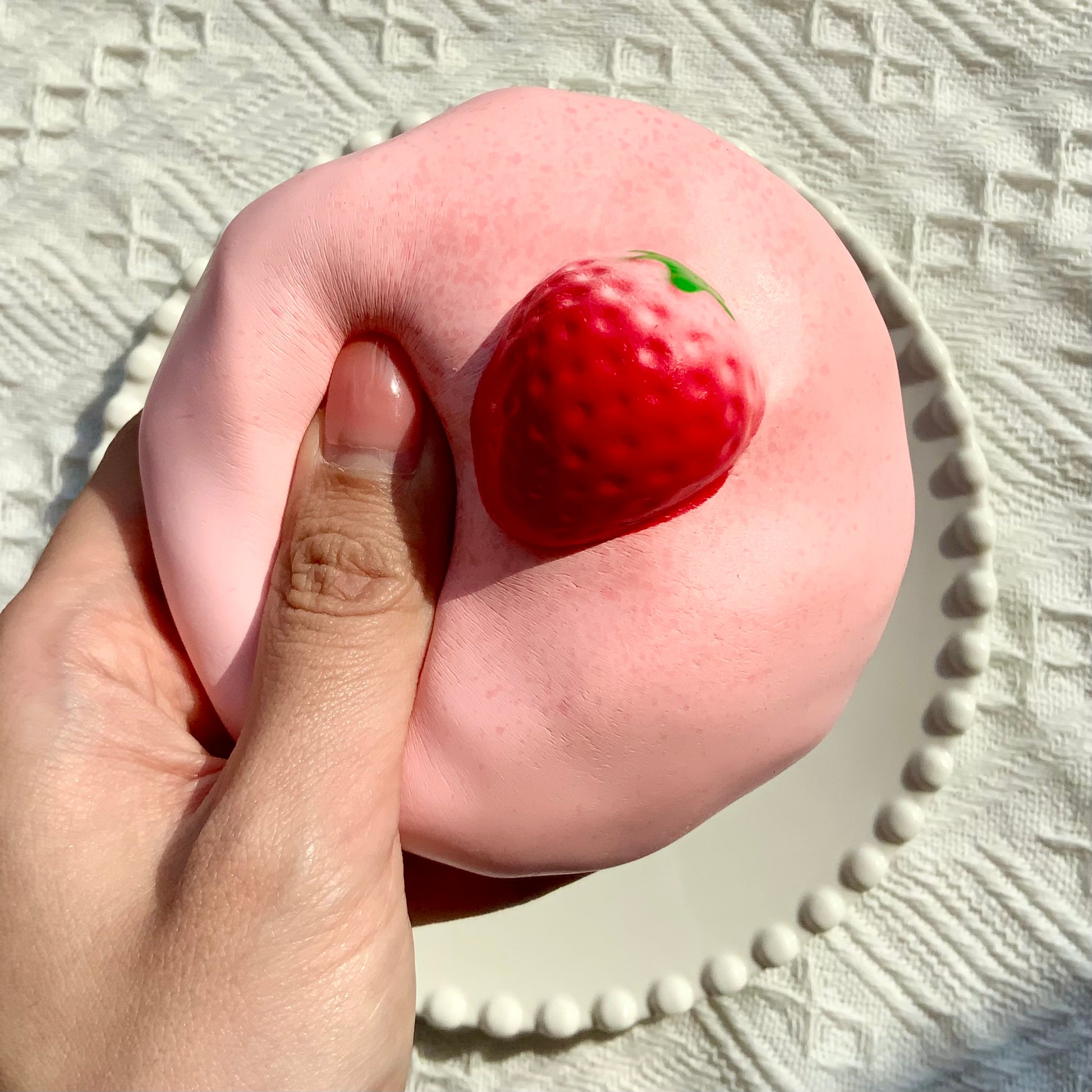 Strawberry Milky Puff Soft Slow Rising Squishy Toy - Charming Cheese
