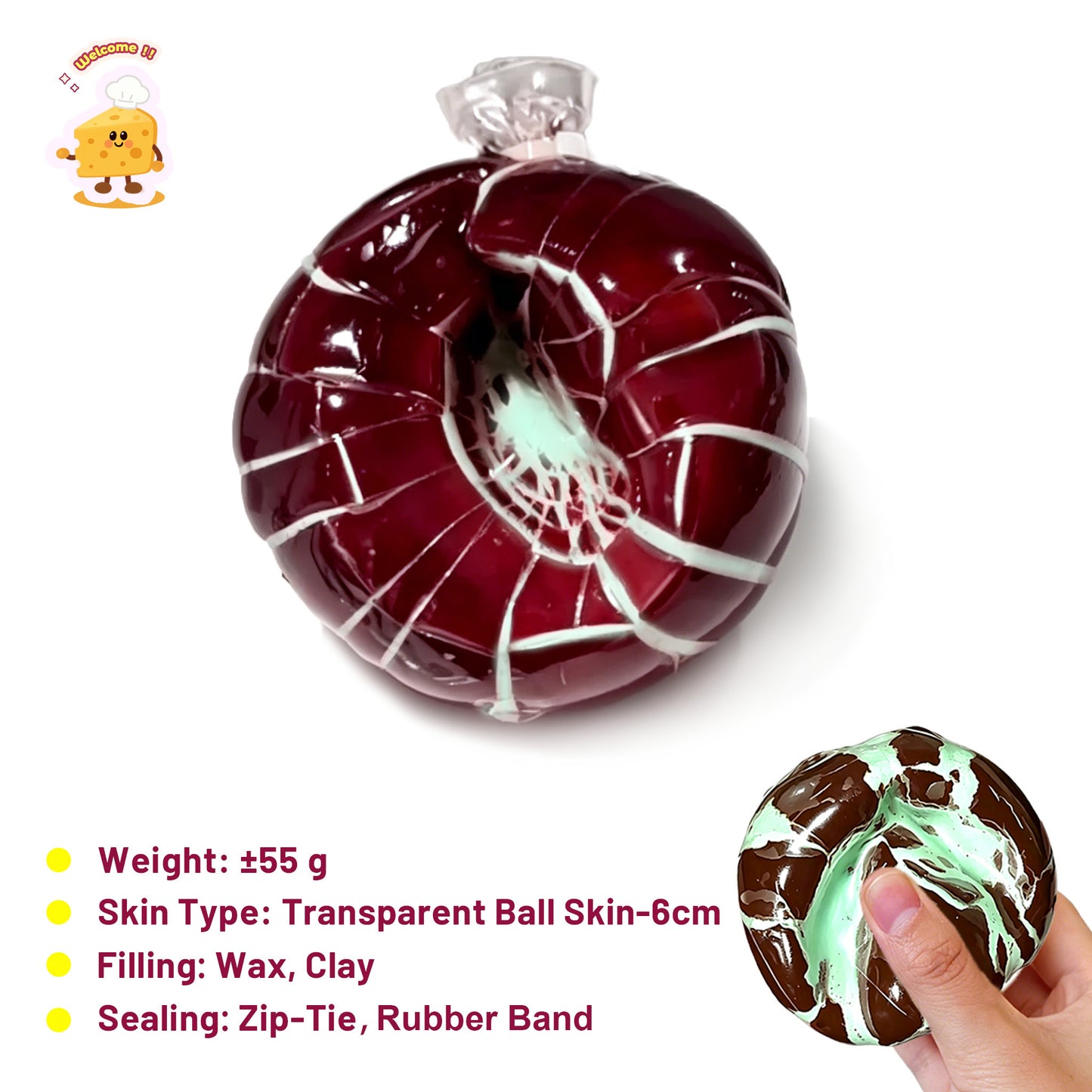 Wax Crispy Shell Mint Chocolate Stress Relief Handmade Ball