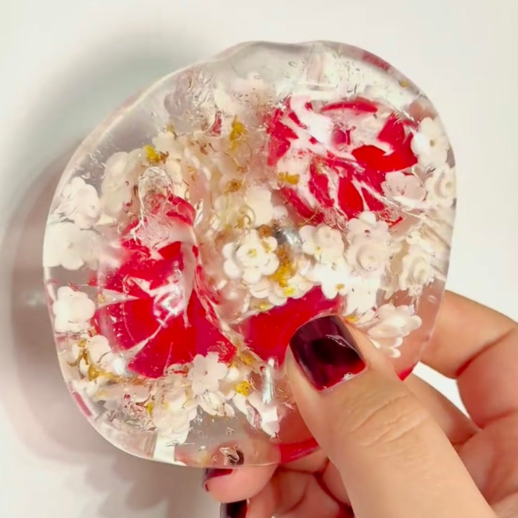 Crispy Shell Red Sugar Snowflake Stress Relief Handmade Ball