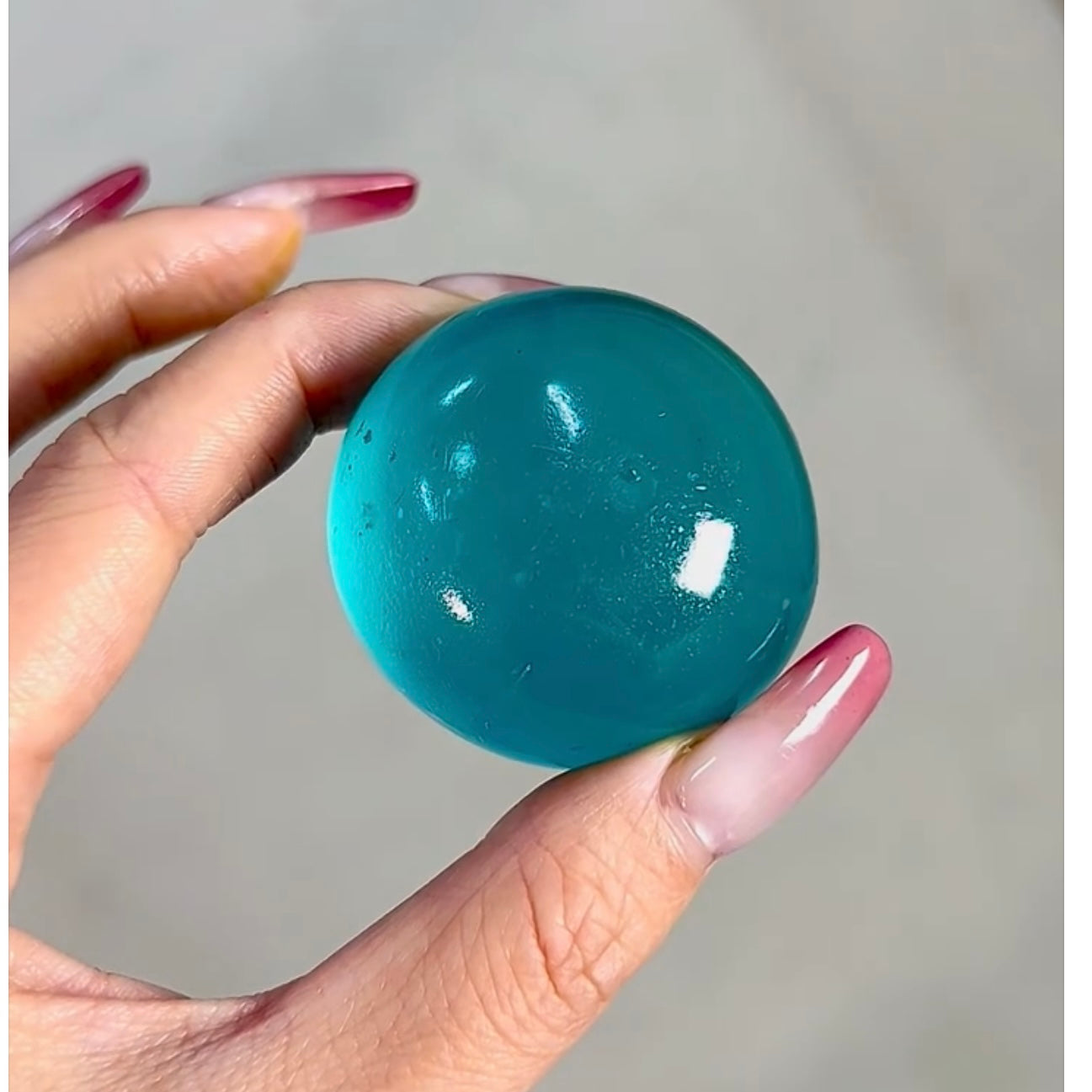 Green Grape / Ocean Blue Coconut Oil Malleable Handmade Stress Ball