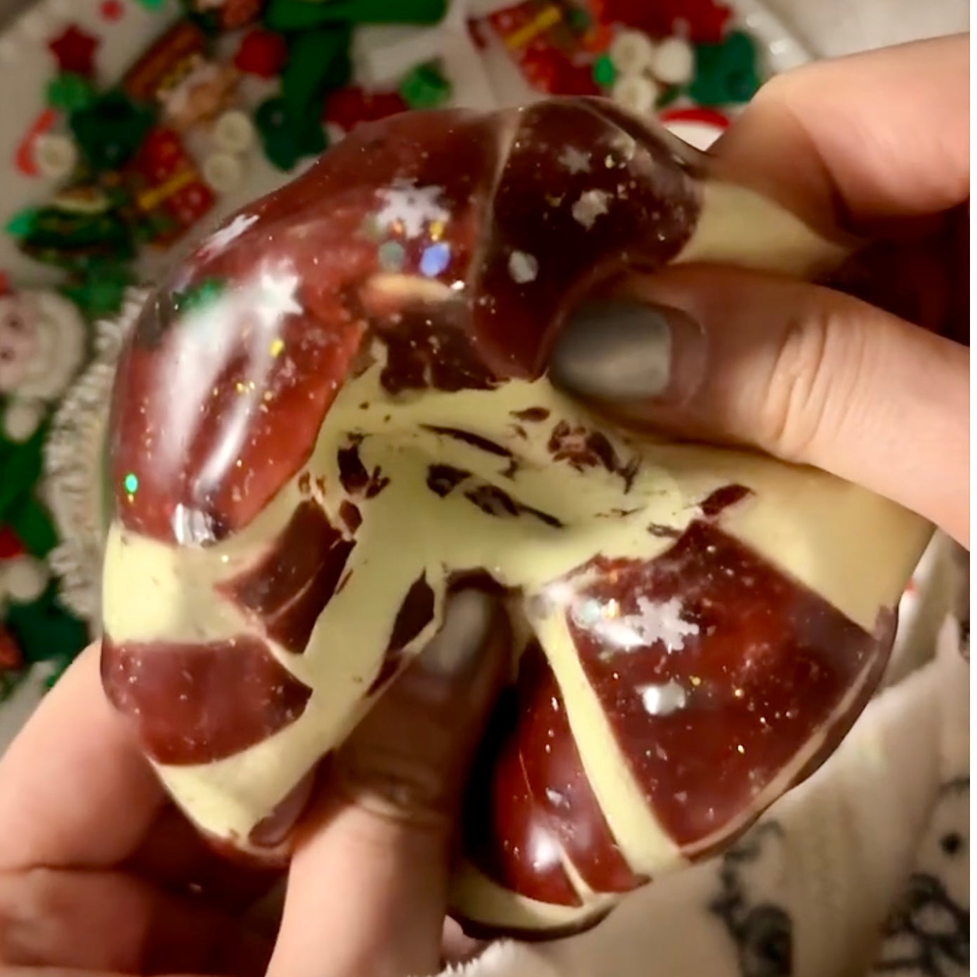 Crispy Shell Christmas Chocolate Stress Relief Handmade Ball