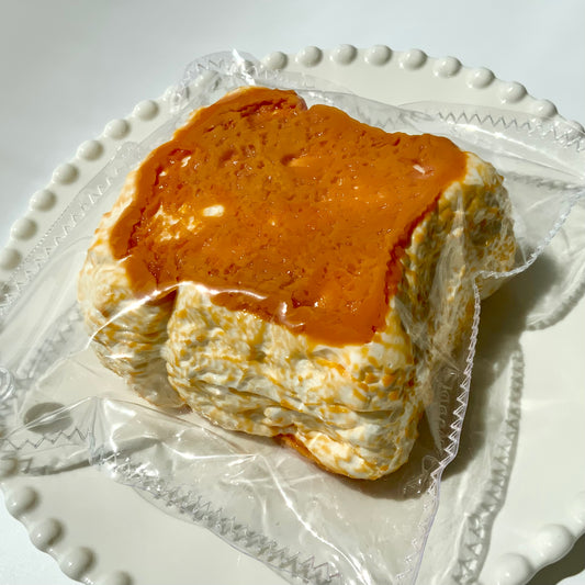 Water-like texture bursting food series toast cake taba squishy toy - Charming Cheese