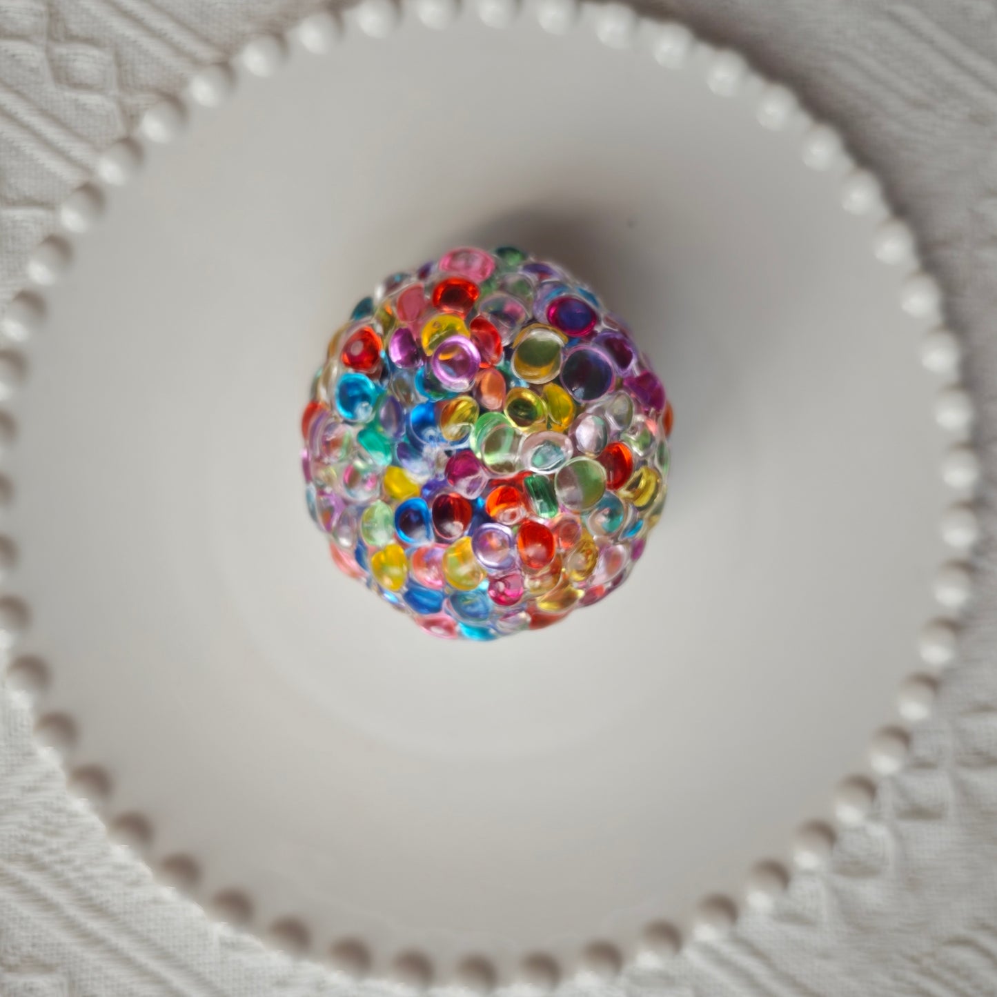 Iridescent flat bead stress ball fidget toy - Charming Cheese