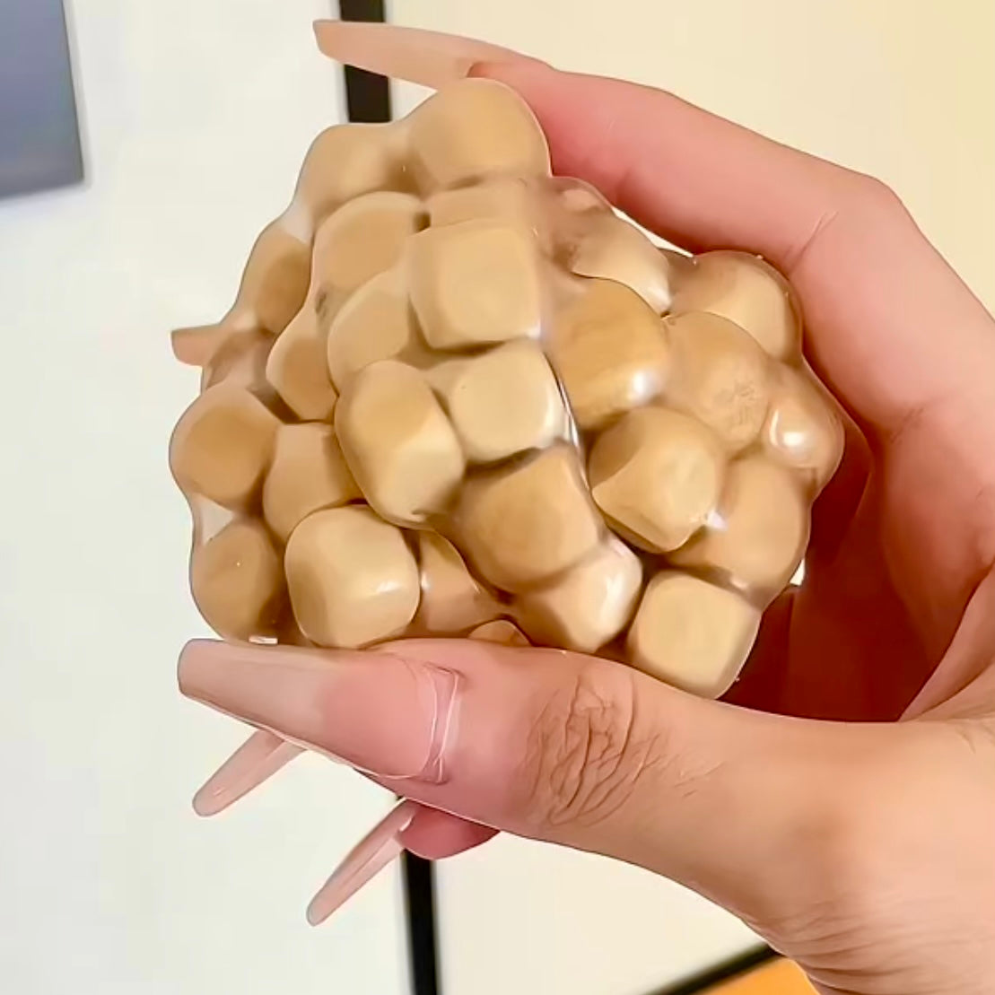 Handmade Wooden Block Stress Ball Fidget Toy - Charming Cheese