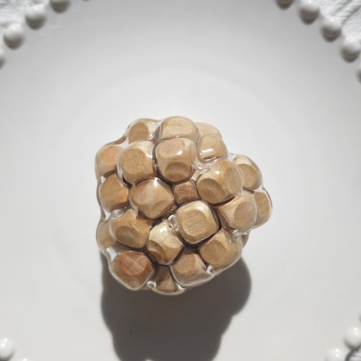 Handmade Wooden Block Stress Ball Fidget Toy - Charming Cheese