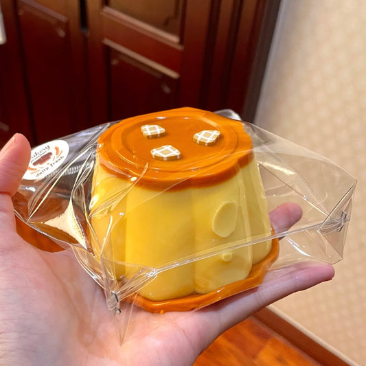 Giant caramel pudding water-like texture taba squishy toy (240g) - Charming Cheese