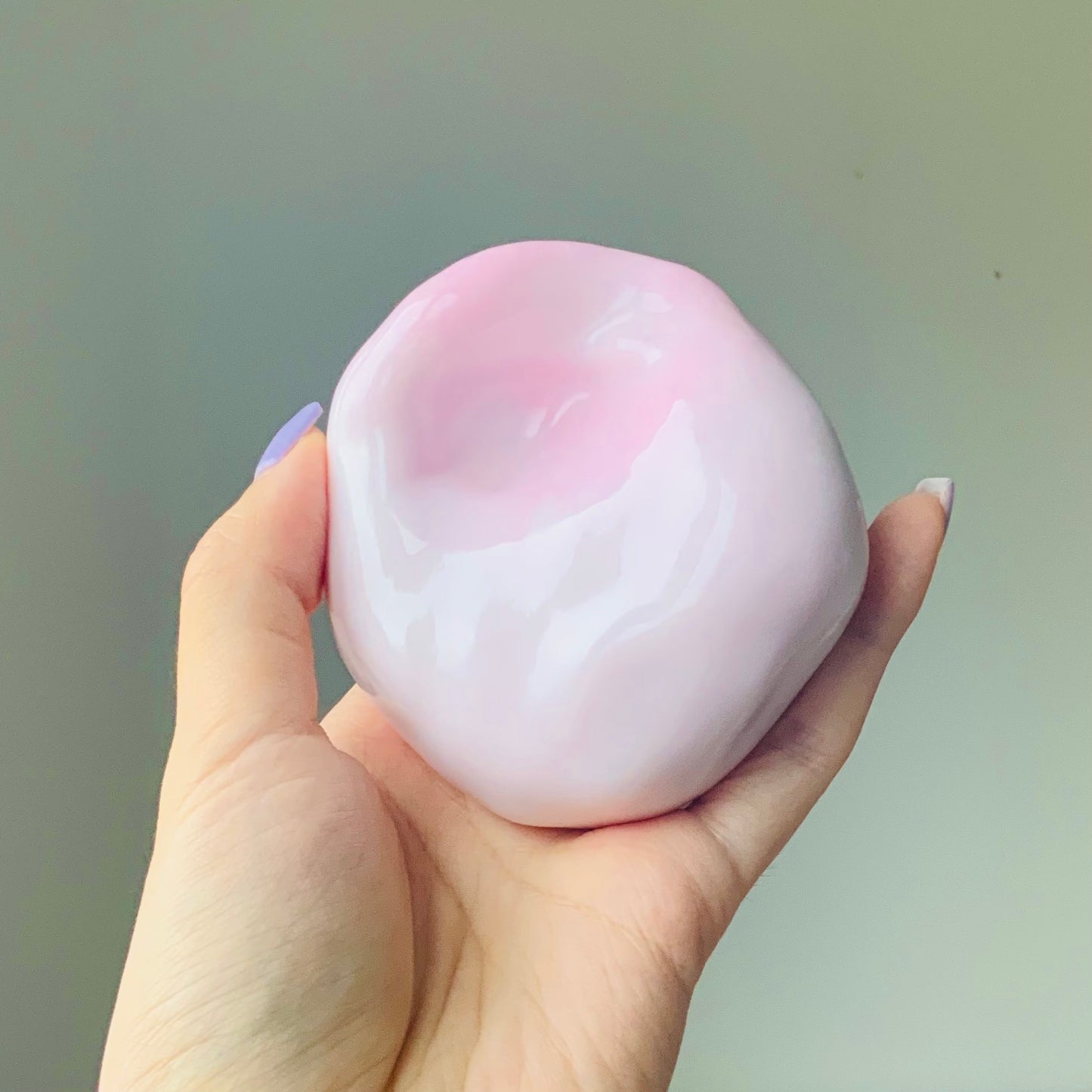 Handmade white thin-skin blue/ pink sand stress ball fidget zip-tie style - Charming Cheese