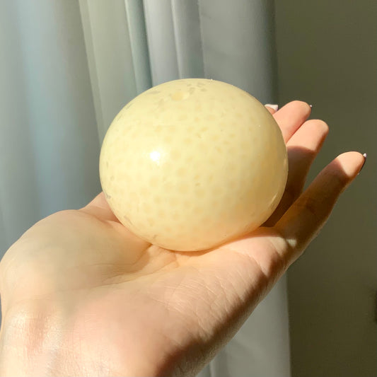 Soft Glutinous White Rice Porridge Stress Ball Toy (6cm ball skin) - Charming Cheese