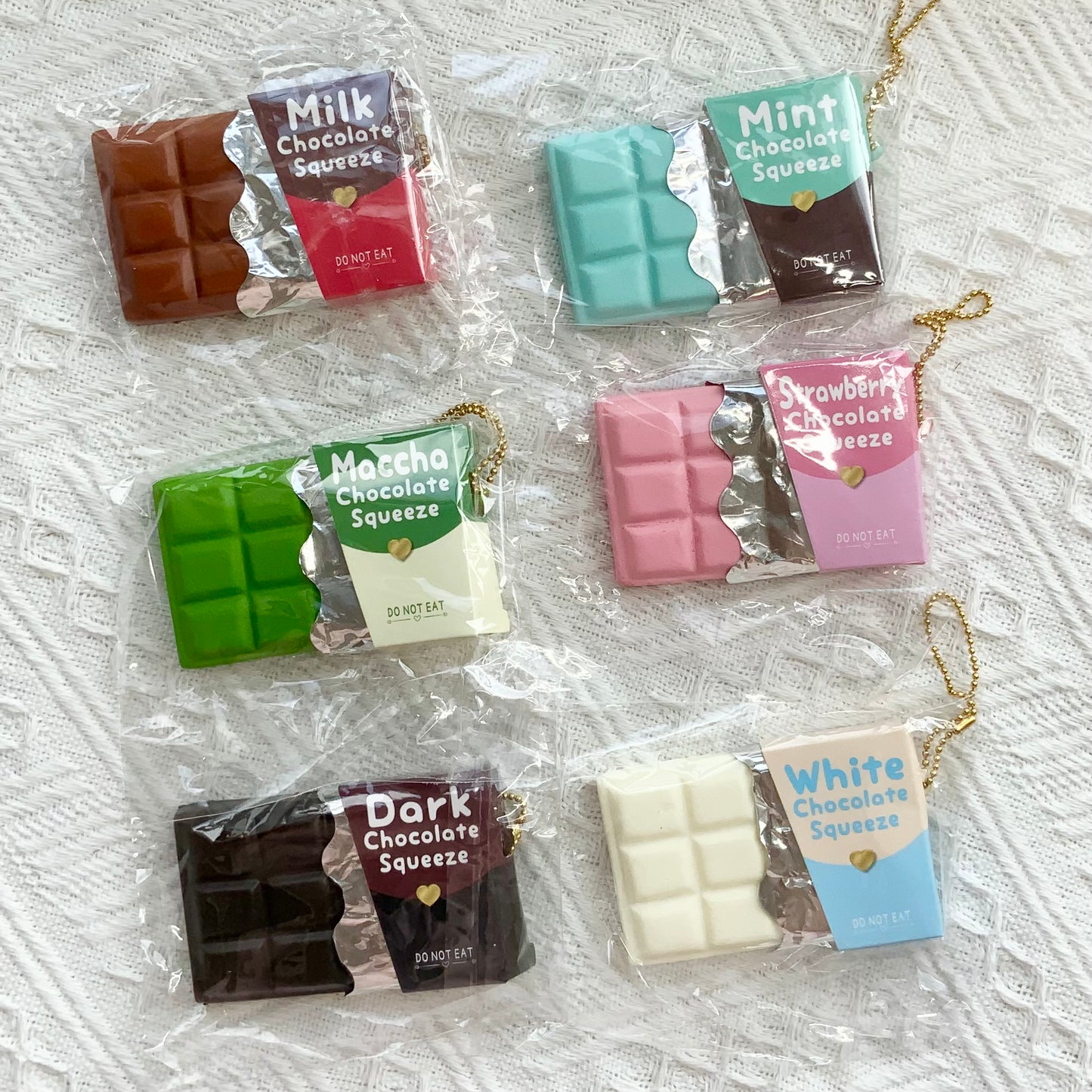 Mixed Flavors Mini Cute Chocolate Bar Keychain Slow-rising Squishy