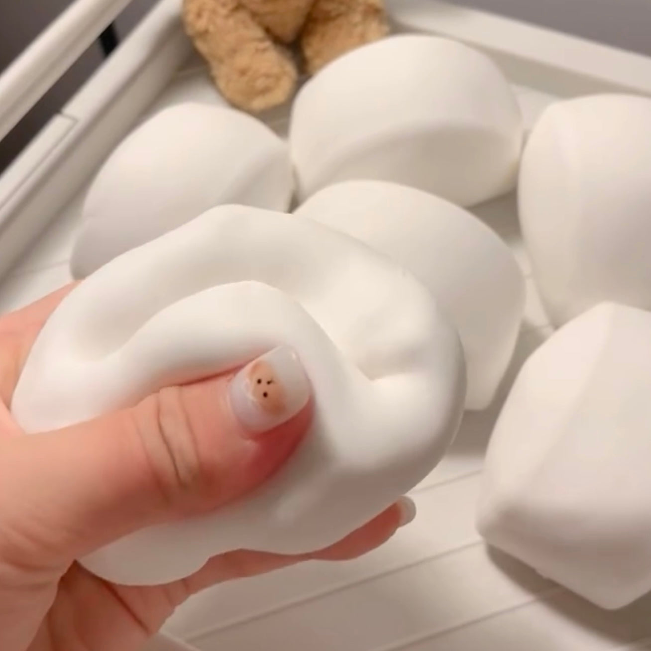 Crispy Building Block White Steamed Bun Handmade Stress Ball