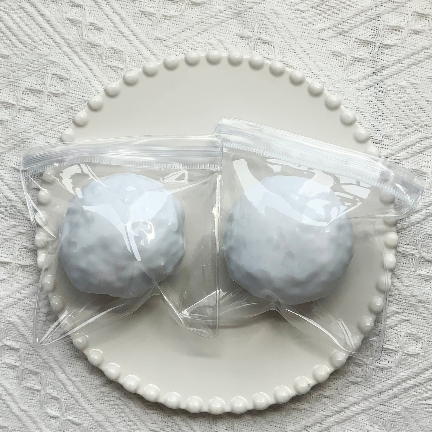 White Thin-Skin Handmade Stretching Stress Ball Squishy Toy - Charming Cheese