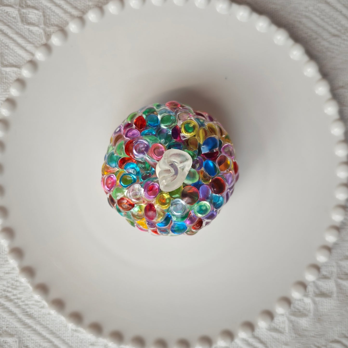 Iridescent flat bead stress ball fidget toy - Charming Cheese