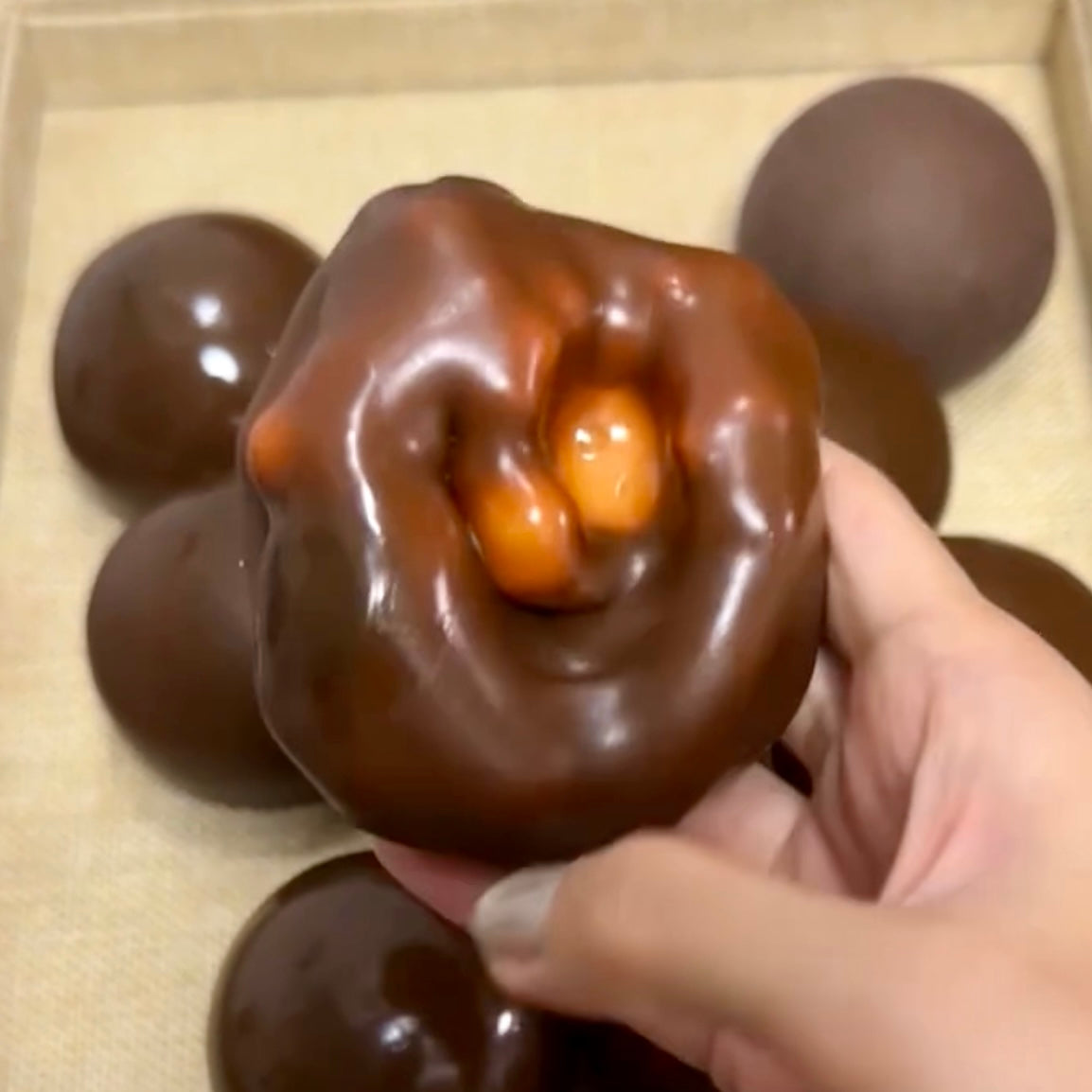 Chocolate Toffee Pearl Handmade Stress Ball