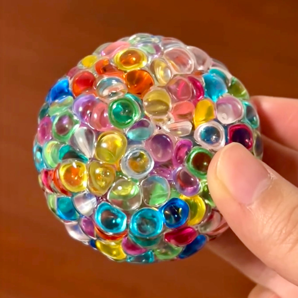 Iridescent flat bead stress ball fidget toy - Charming Cheese