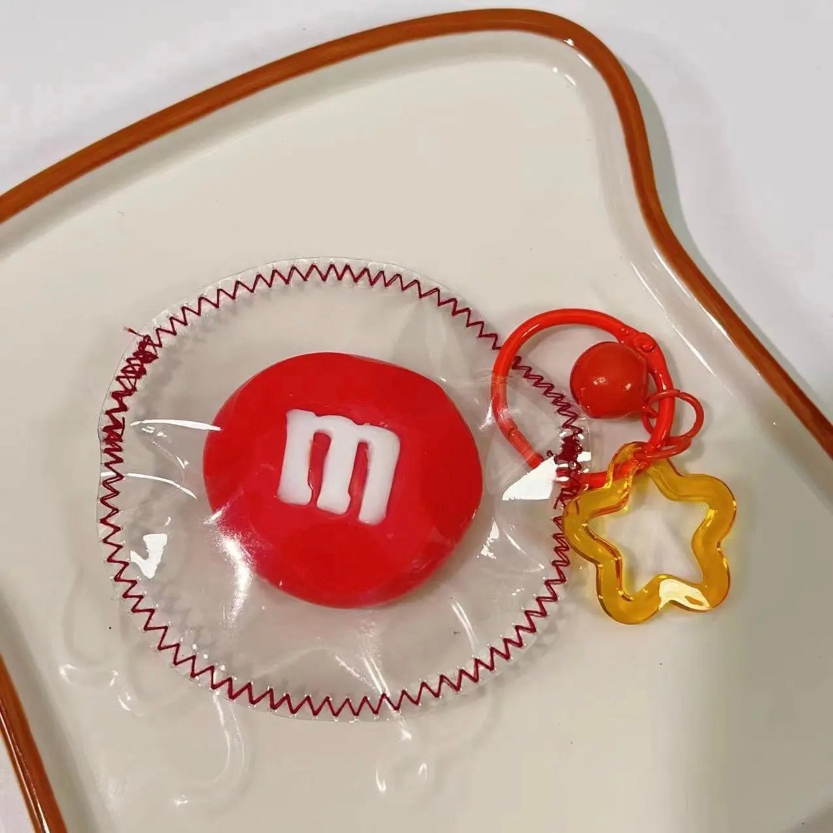 Colorful M&M Beans Taba Squishy Pendant - Charming Cheese