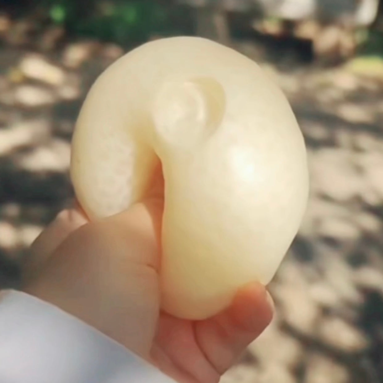 Soft Glutinous White Rice Porridge Stress Ball Toy (6cm ball skin) - Charming Cheese