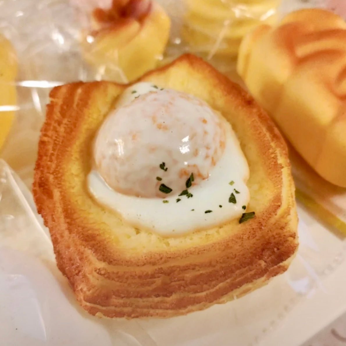 Egg toast stress relief slow rising squishy toy - Charming Cheese