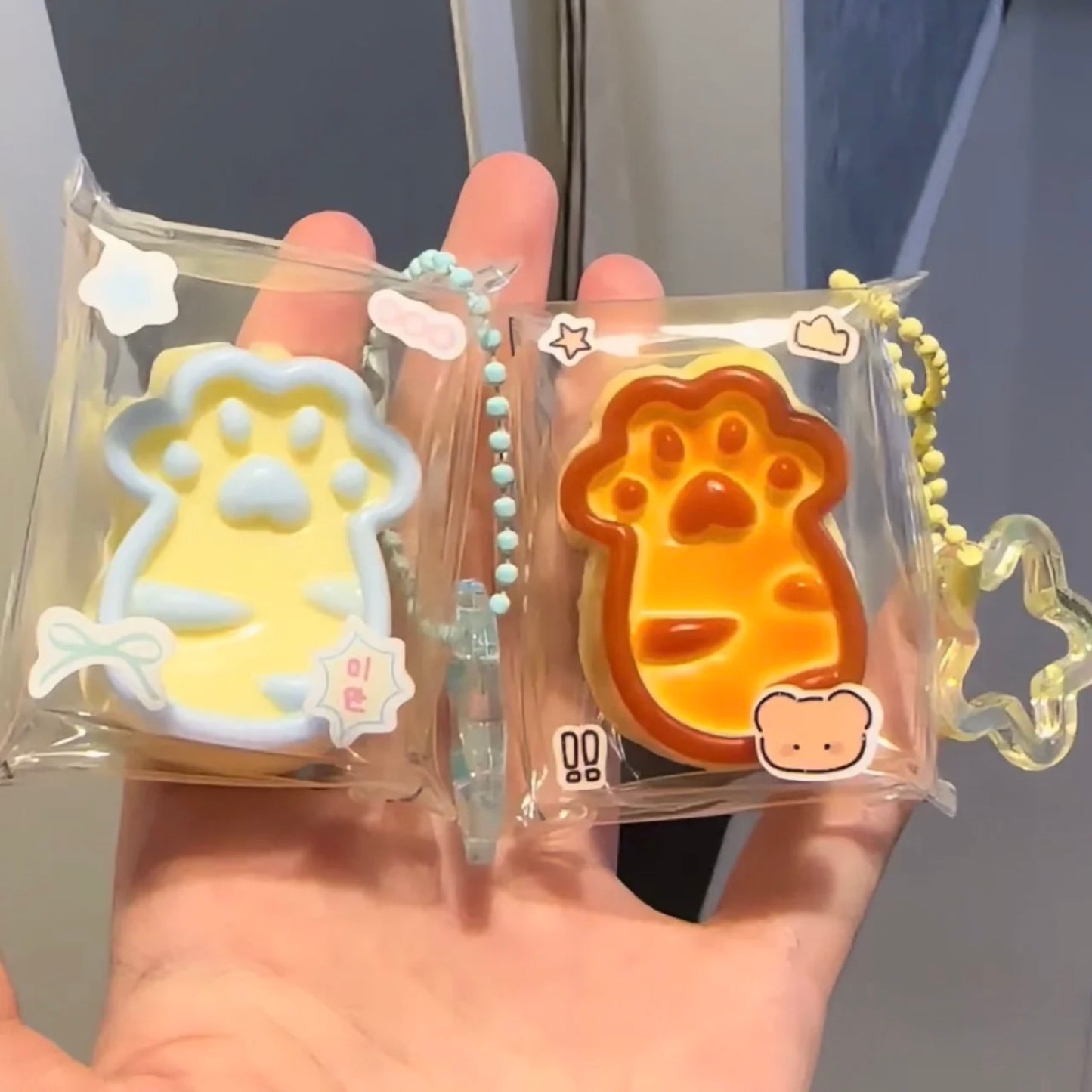 Various Colors Long Cat Paw Taba Squishy Pendant