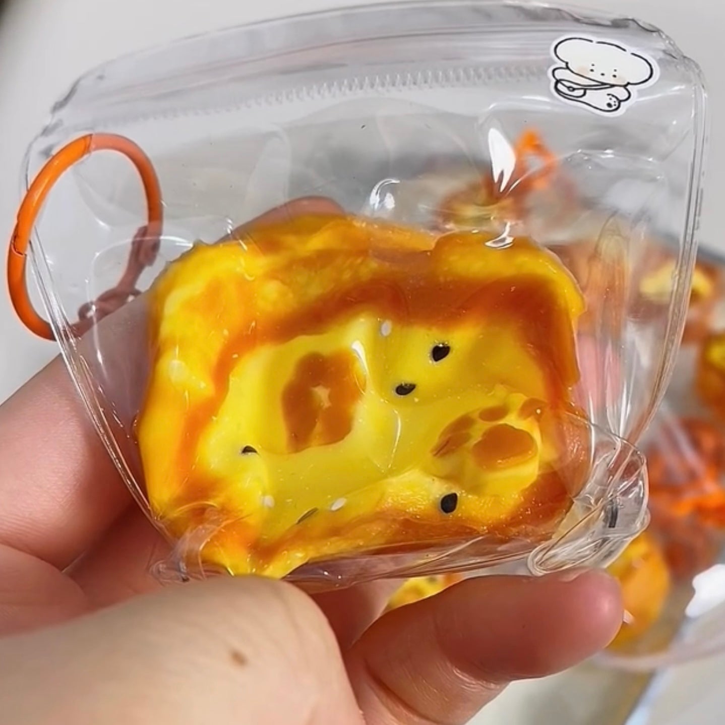 Mini cat paw toast bread taba squishy toy pendant - Charming Cheese