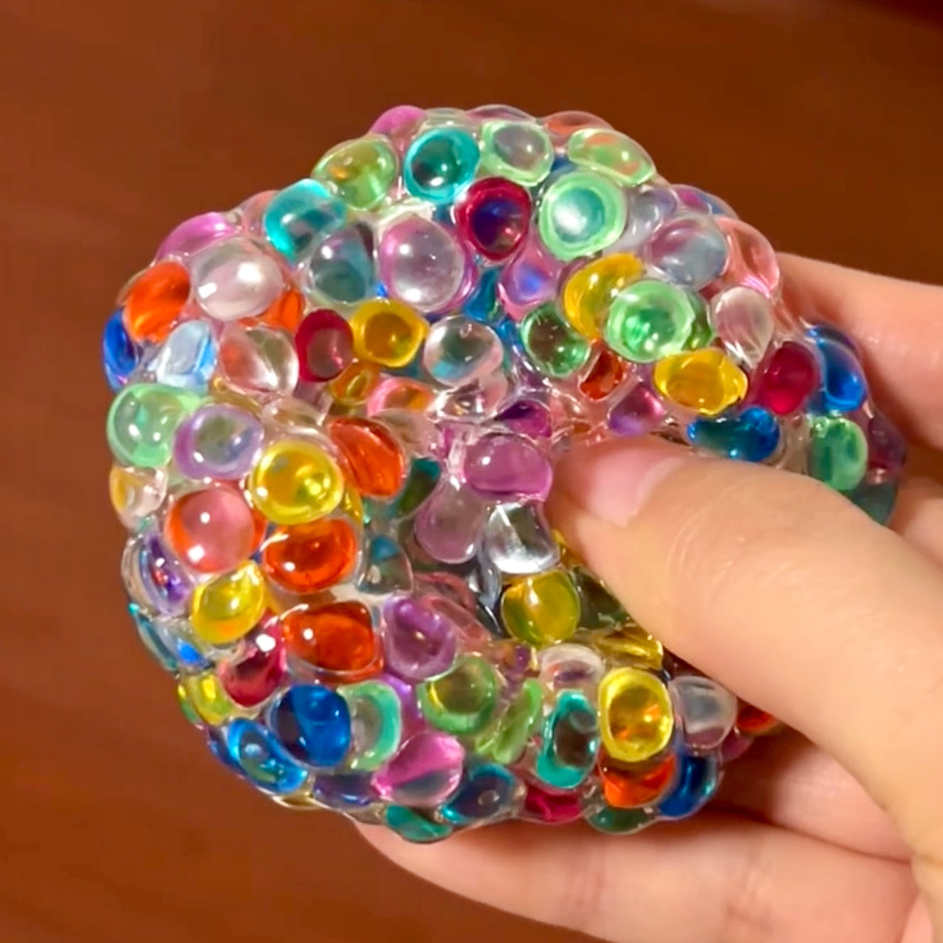 Iridescent flat bead stress ball fidget toy - Charming Cheese