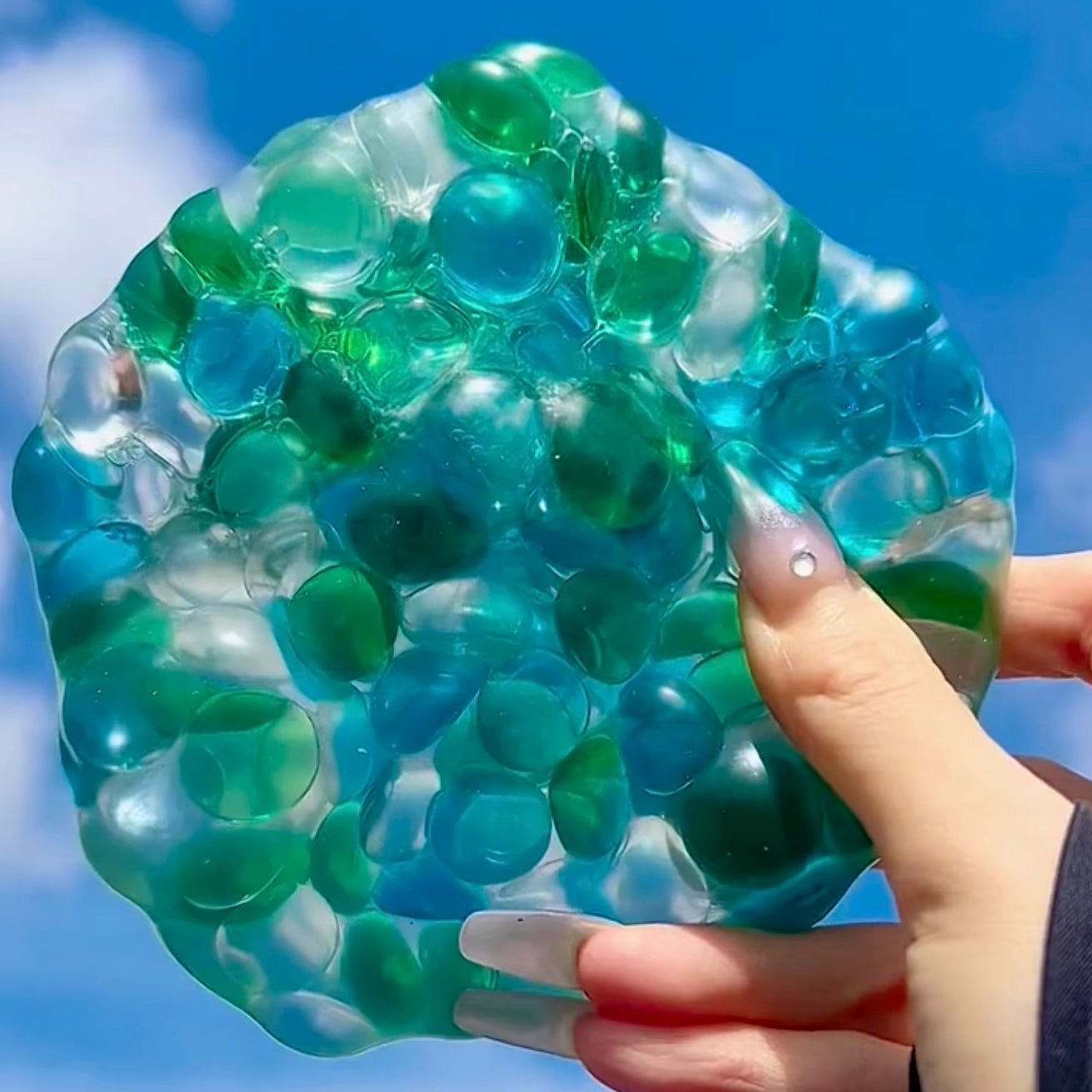 Ice Lake Jade Handmade Stressball Squishy Toy - Charming Cheese