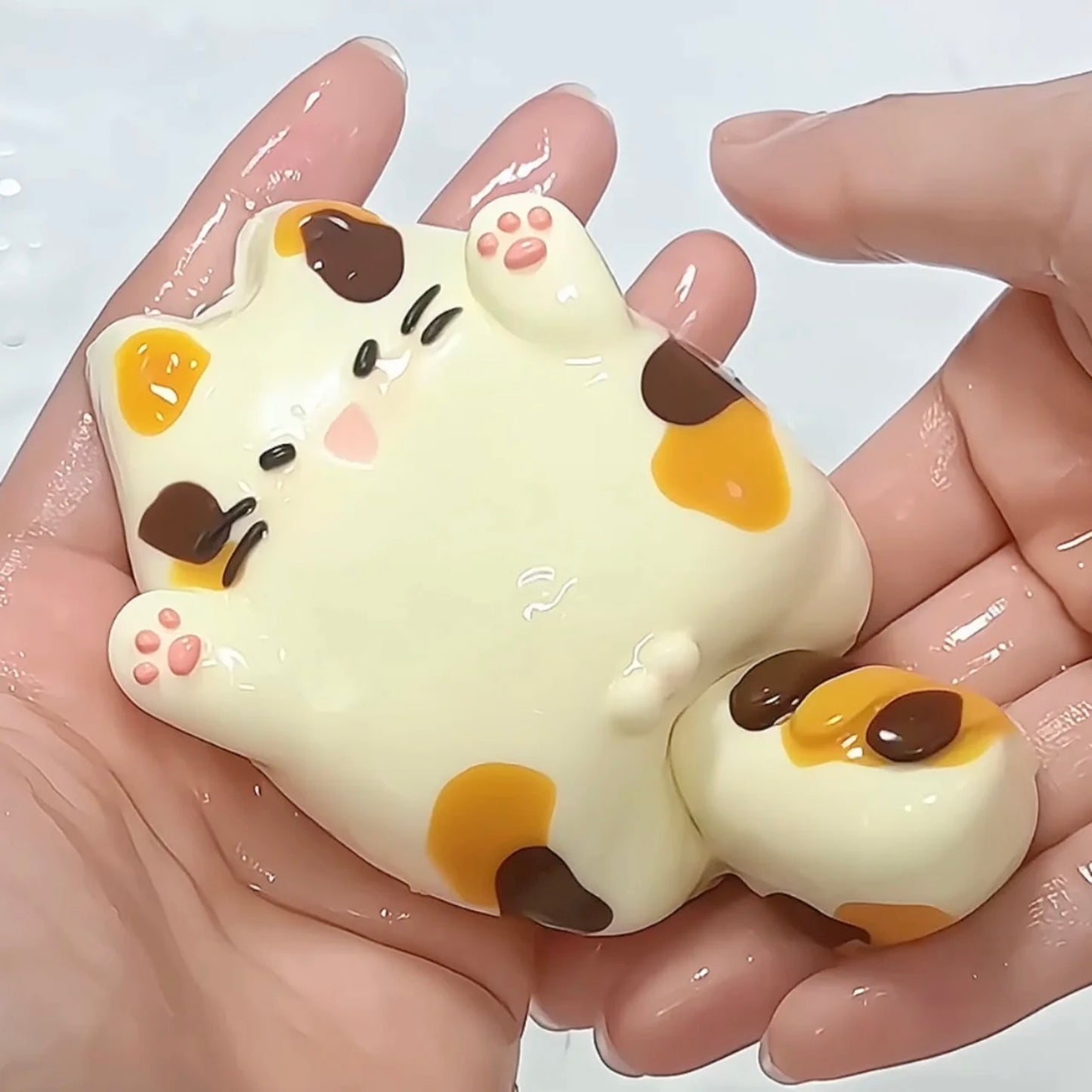Adorable Calico Cat Taba Squishy Toy - Charming Cheese