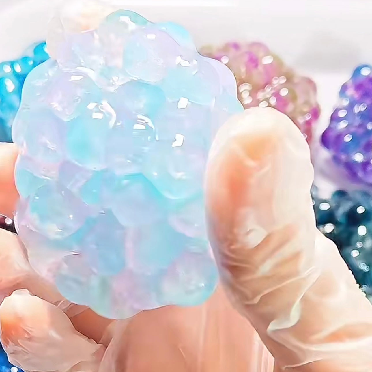 Handmade Transparent Colorful Beads Vacuum Stress ball - Charming Cheese