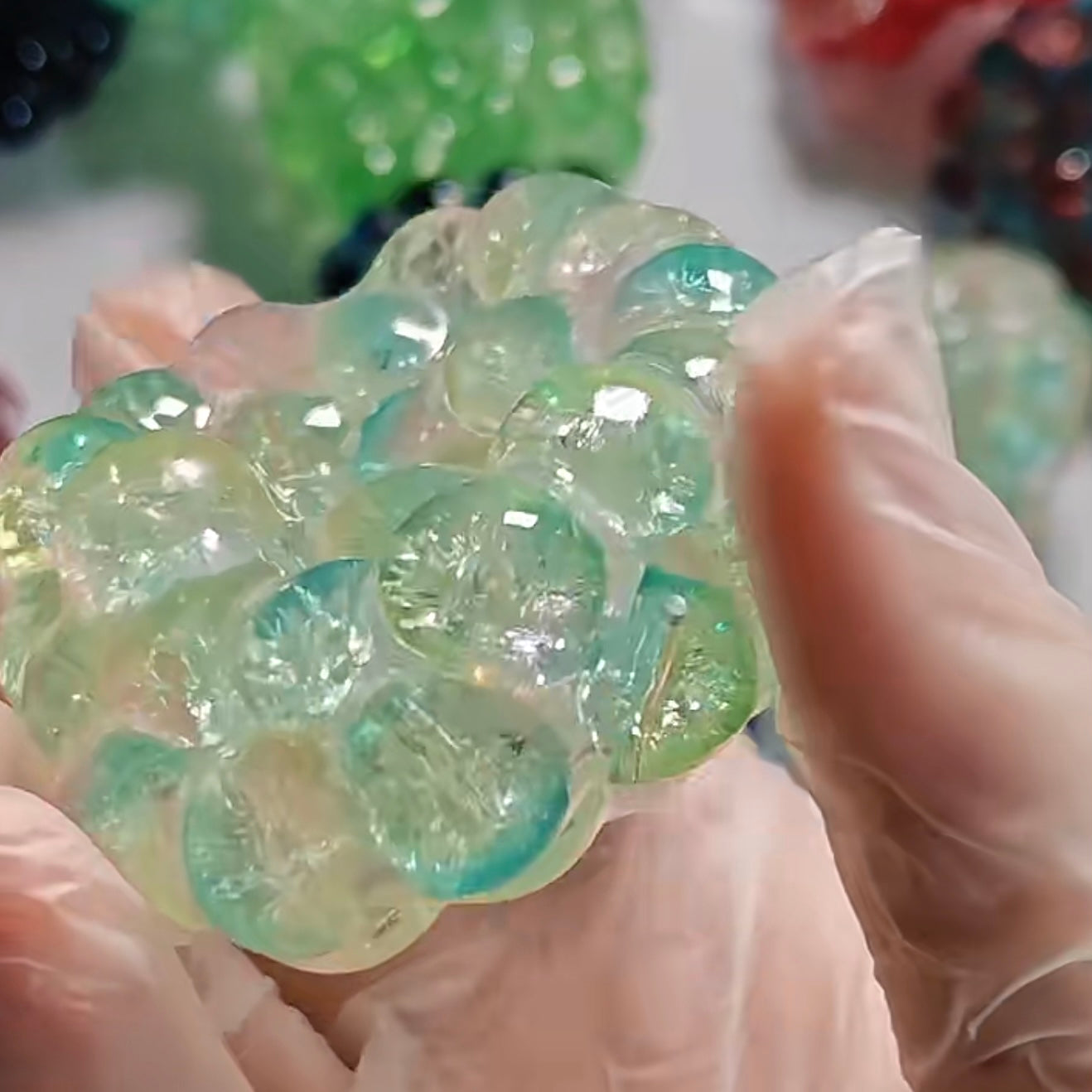 Handmade Transparent Colorful Beads Vacuum Stress ball - Charming Cheese