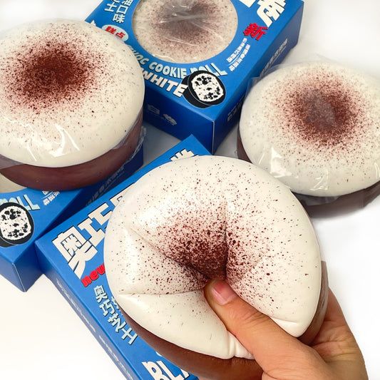 White Peach & Oreo Cake Roll Sticky Slow-rising Squishy Toy