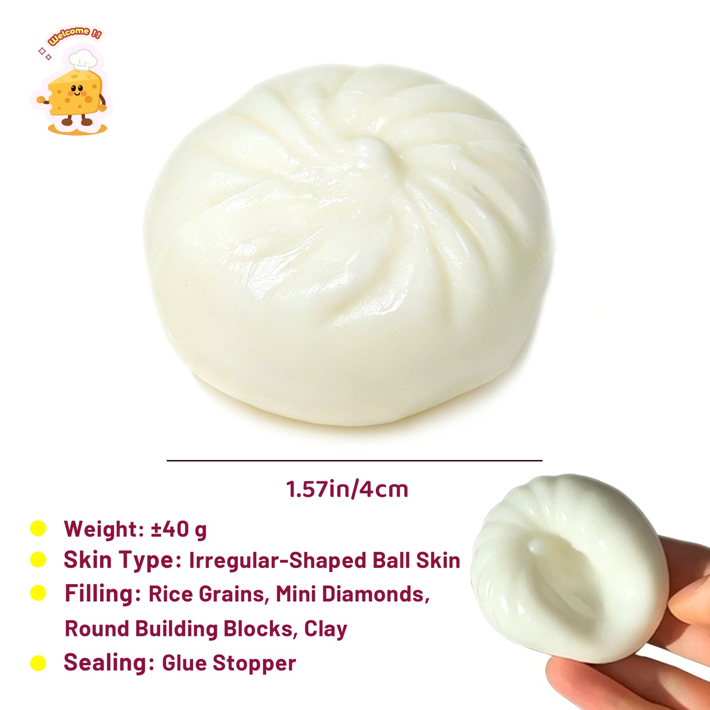 Crispy Soup Dumplings Handmade Stress Ball Fidget Toy