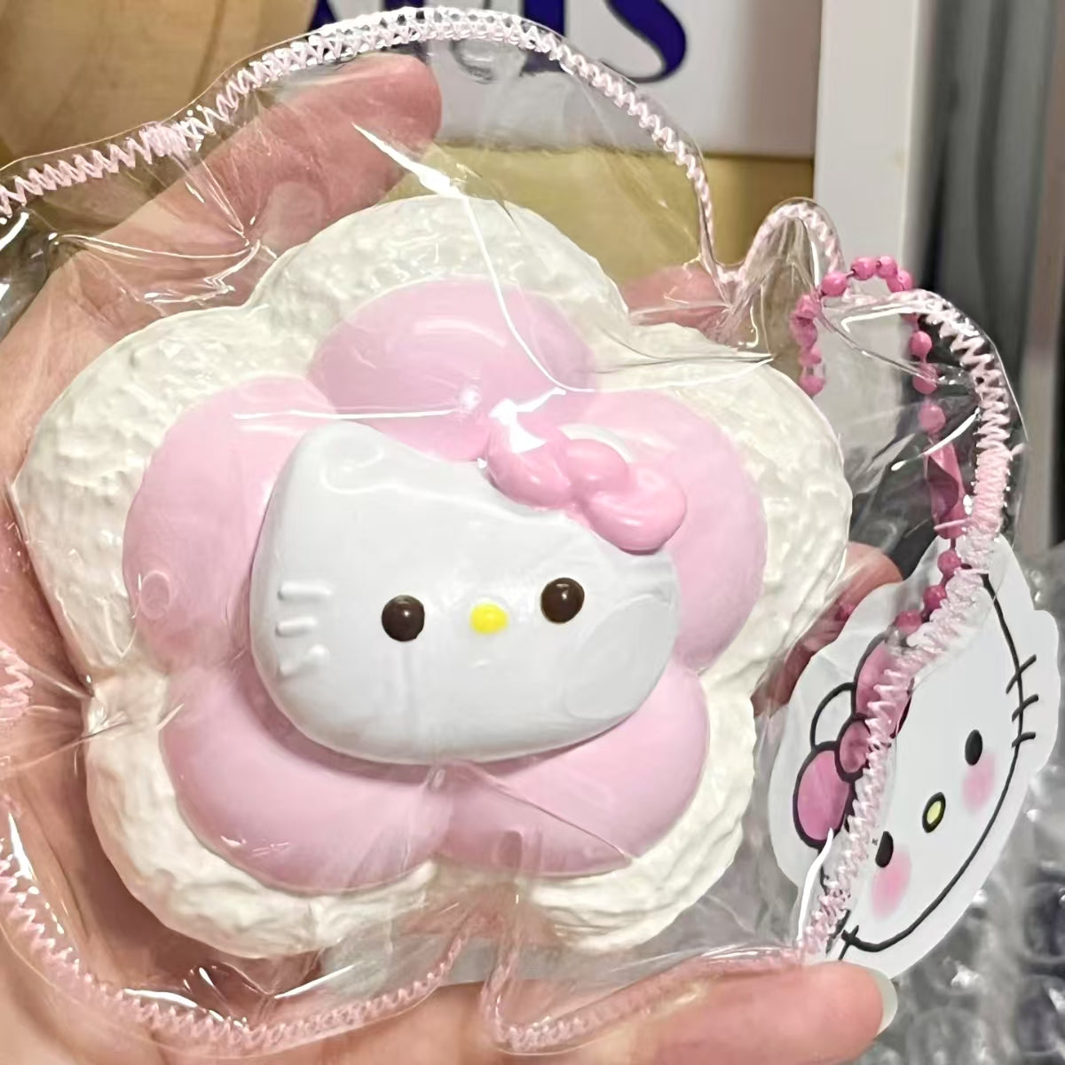 Clay-like Texture Pink Kitty Flower Hug Pillow Taba Squishy Toy