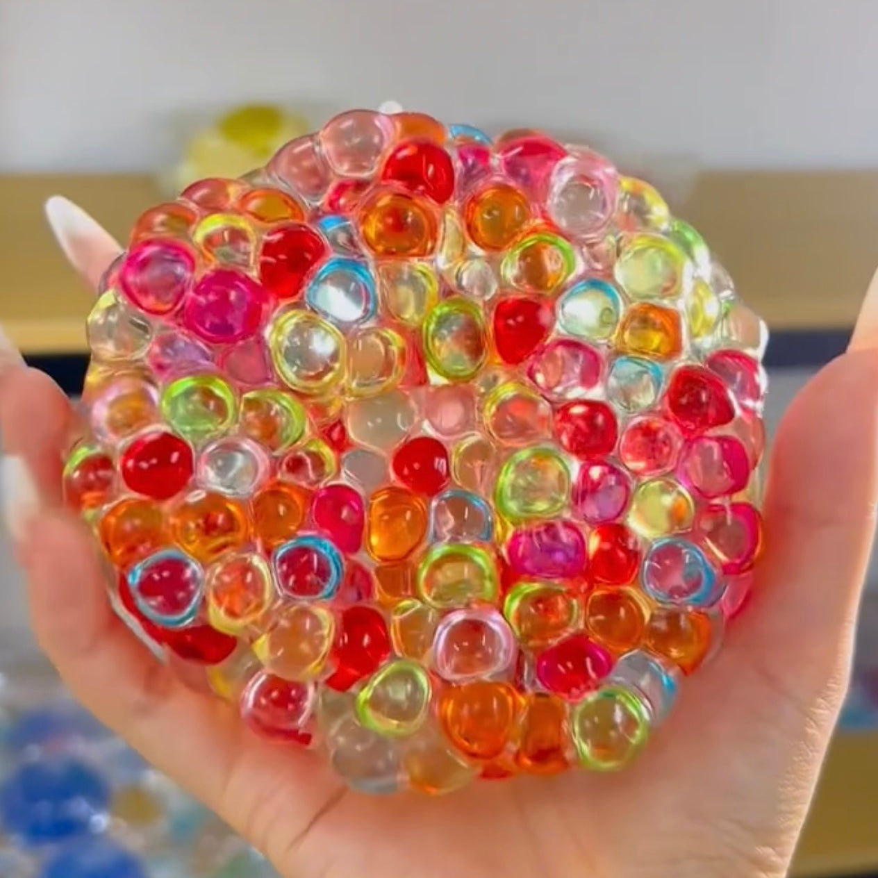 Handmade Crystal Gem Stress Ball Squishy Fidget Toy - Charming Cheese