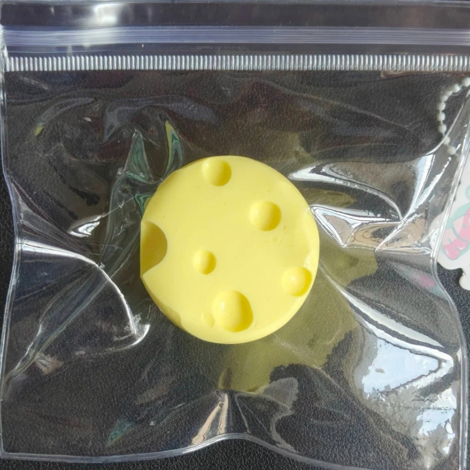 Clay-like Texture Cute Yellow Round Cheese Taba Squishy Toy