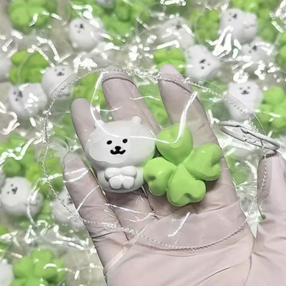 Cute Clay-like Texture Lucky Bear Clover Taba Squishy Toy